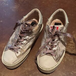 Golden Goose Women's Metallic Silver Sneakers